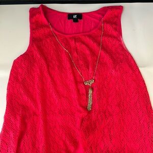 Red sleeveless shirt